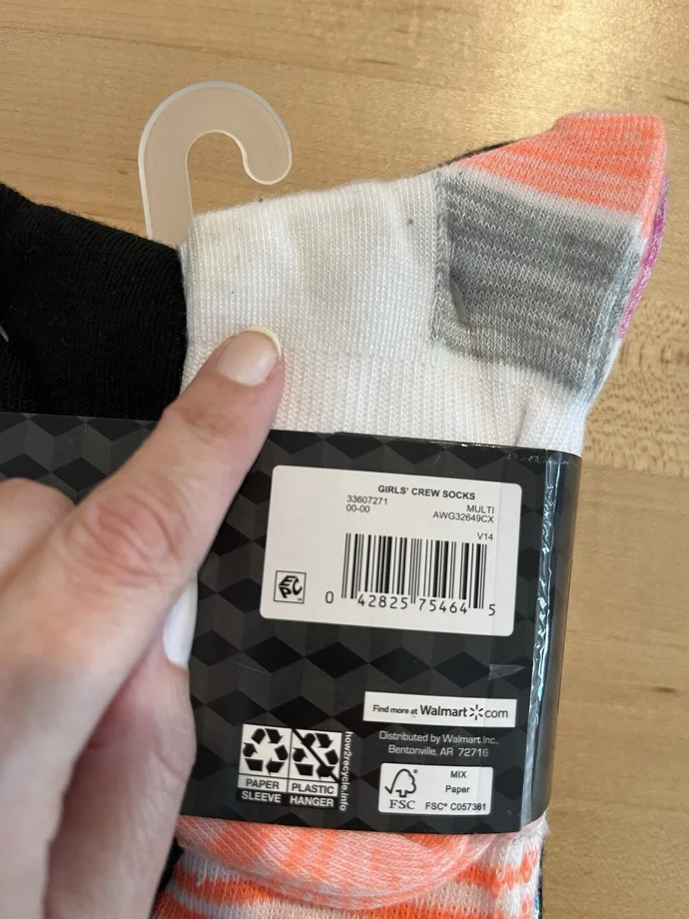 Athletic Works Socks Crew Girls Medium Cushioned Driworks Shoe Size 10.5 - 4